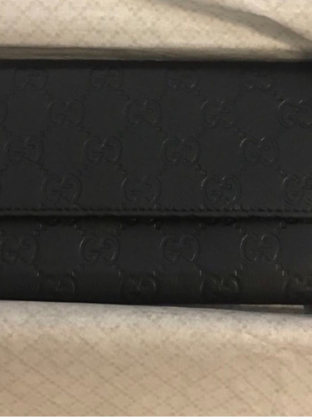 Gucci Black Embossed GG Leather Card Case